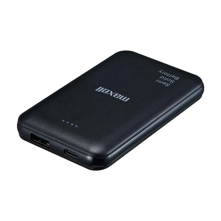 マクセル 半固体電池採用モバイル充電バッテリー 5000mAh ブラック MPC-CSSB5000BK