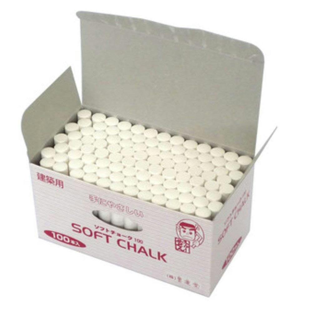 墨運堂 建築用 ソフトチョーク 白 100本入 | 作業工具・作業用品・作業