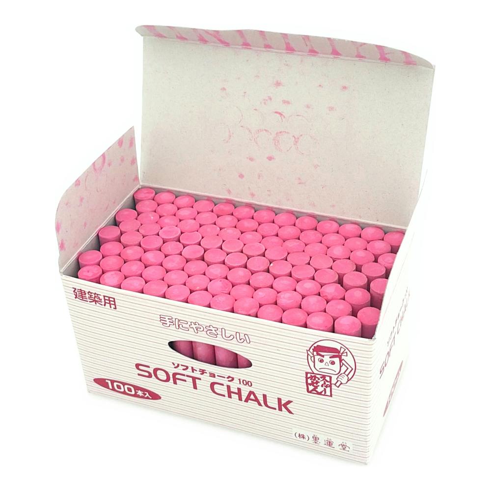 墨運堂 建築用 ソフトチョーク 赤 100本入 | 作業工具・作業用品・作業