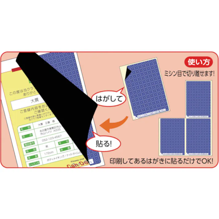 【CAINZ-DASH】ヒサゴ セキュリティシール 目隠しラベル はがき用4面地紋 GB2401【別送品】