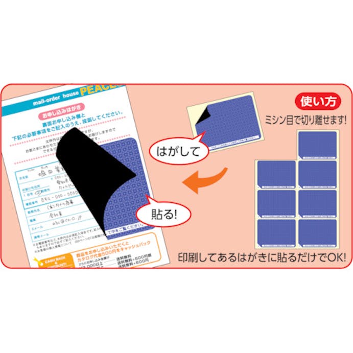 【CAINZ-DASH】ヒサゴ セキュリティシール　目隠しラベル　はがき用Ａ４・８面 GB2403【別送品】