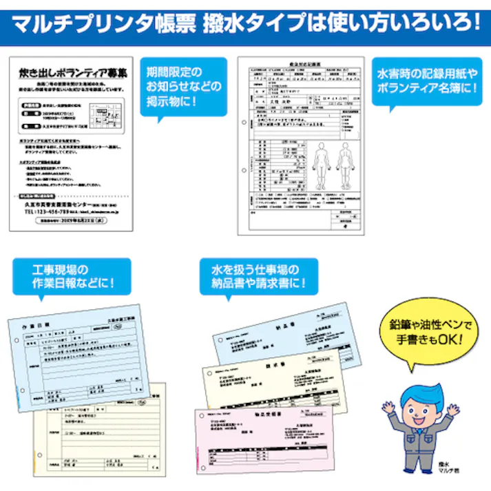 【CAINZ-DASH】ヒサゴ マルチプリンタ帳票 撥水紙 カラー 3面 6穴 BPW2013【別送品】