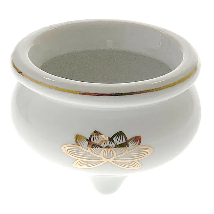 マルエス 白上金ハス香炉 3寸