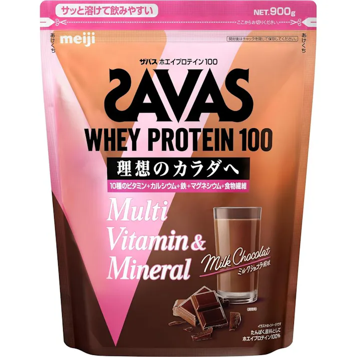 明治 ザバス ホエイプロテイン100 マルチビタミン&ミネラル ミルクショコラ風味 900g