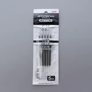 三菱 ジェットストリーム ボールペン替芯 0.5mm ノック式用 黒 SXR-5 5P 5本入り
