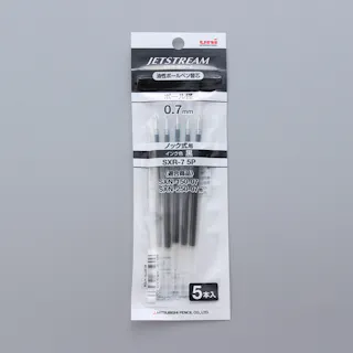 三菱 ジェットストリーム ボールペン替芯 0.7mm ノック式用 黒 SXR-7 5P 5本入り
