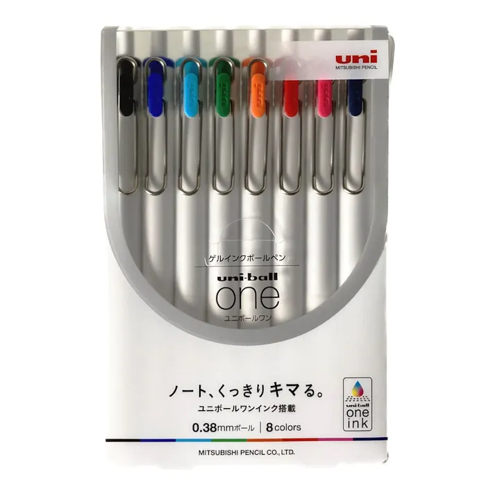 三菱鉛筆 ユニボール ワン 0.38mm 8色アソート