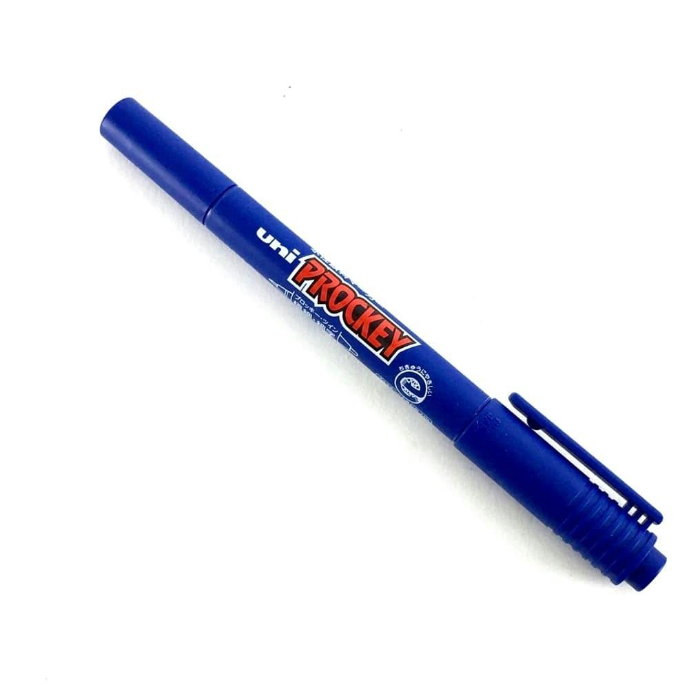 三菱鉛筆 uni プロッキー 極細+細字丸芯 青 水性ペン 三菱鉛筆 uni プロッキー 極細+細字丸芯 青 水性ペン