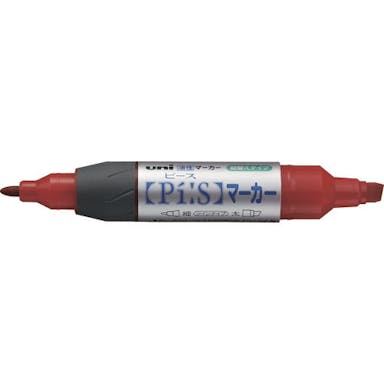【CAINZ-DASH】三菱鉛筆 油性ツインマーカー細字丸芯太字角芯　赤 PA152TR.15【別送品】