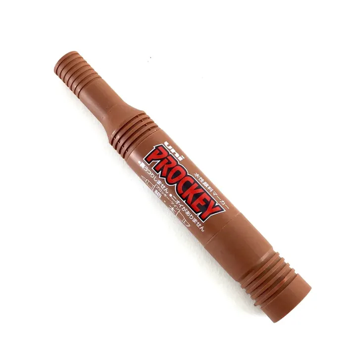 三菱鉛筆 uni プロッキー 細字丸芯+太字角芯 茶