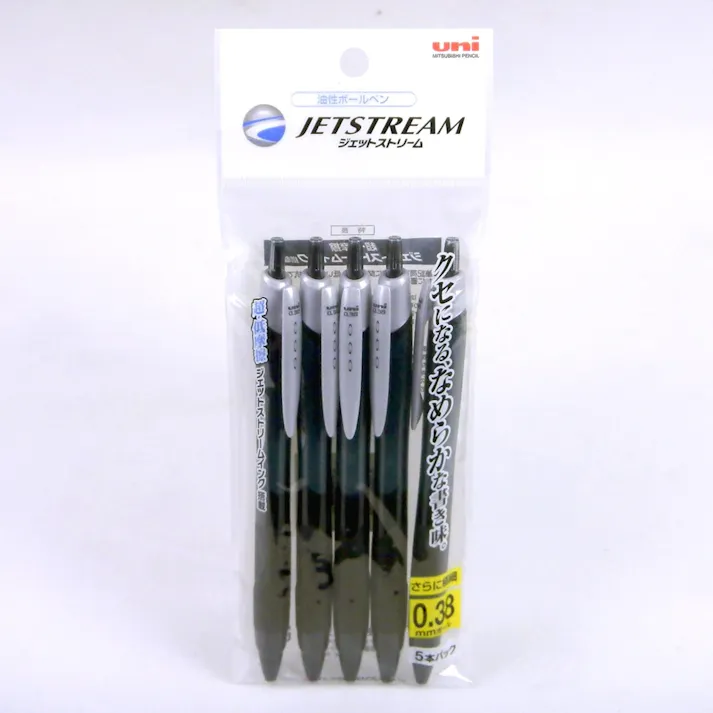 三菱鉛筆 uni 油性ボールペン ジェットストリーム 0.38mm 黒 5本入