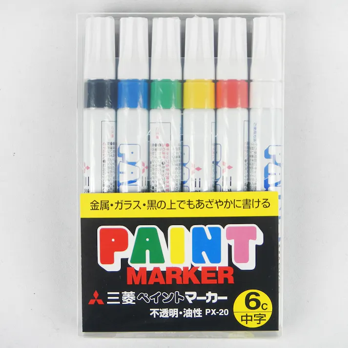 三菱鉛筆 uni ペイントマーカー 中字丸芯 6色セット