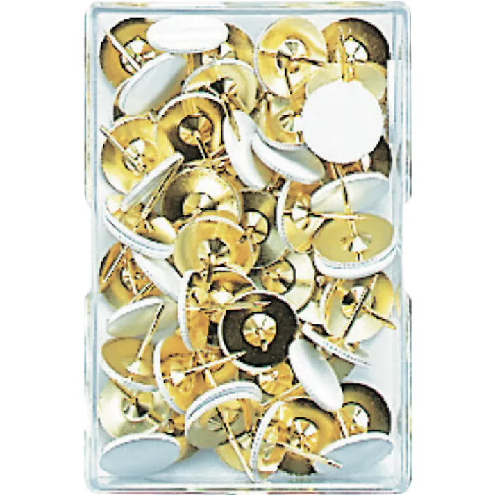 【CAINZ-DASH】ミツヤ 二重画鋲足長着色白 40本 M10138 TNL-01-WH【別送品】