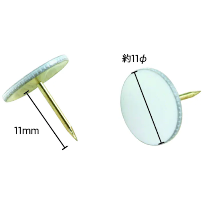 【CAINZ-DASH】ミツヤ 二重画鋲足長着色白 40本 M10138 TNL-01-WH【別送品】