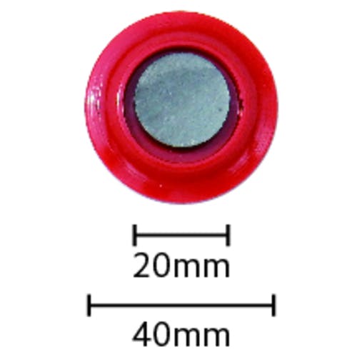 CAINZ-DASH】ミツヤ カラーマグネット丸型＃40 赤 M22322 MR