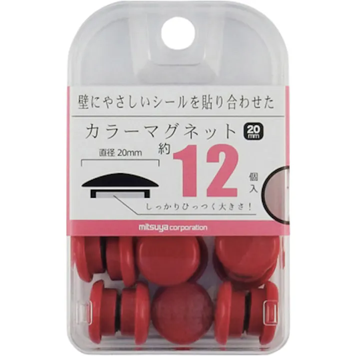 【CAINZ-DASH】ミツヤ カラーマグネット20mm 赤12個 BX2-CM20RD【別送品】