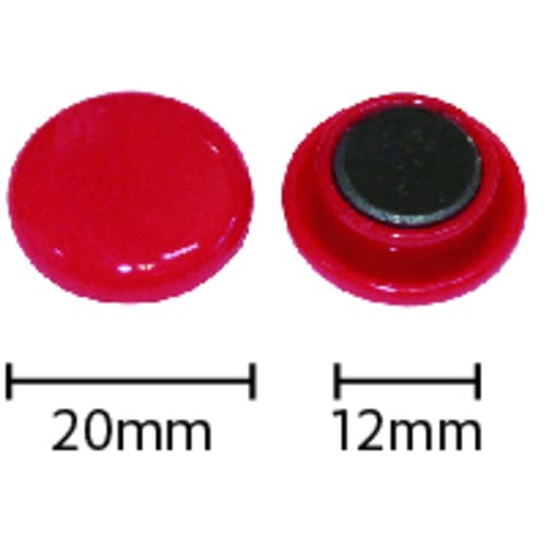 CAINZ-DASH】ミツヤ カラーマグネット20mm 赤12個 M37125