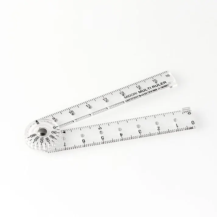 ミドリ デザインフィル マルチ定規 16cm 透明