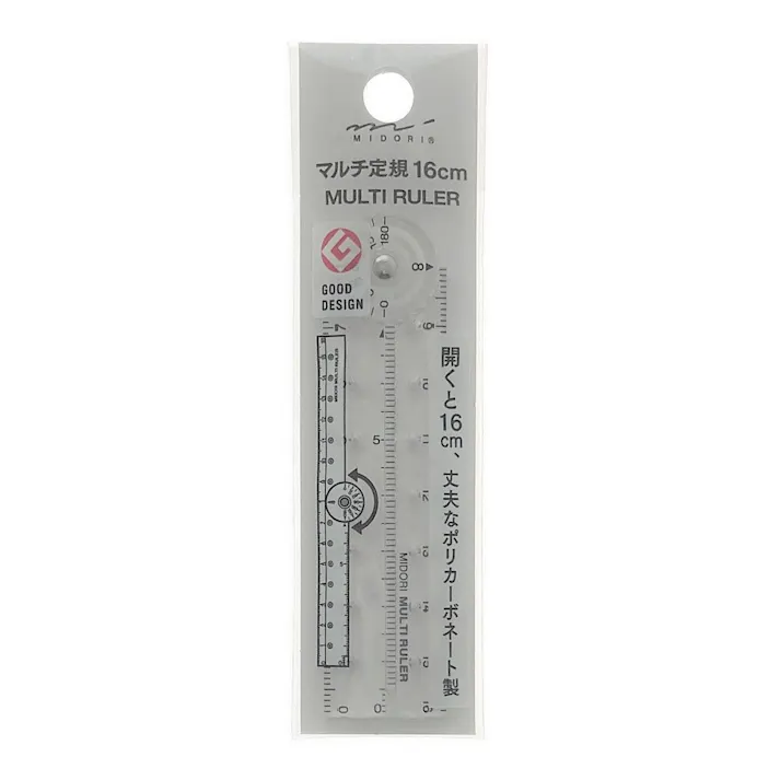デザインフィル マルチ定規 16cm 透明A