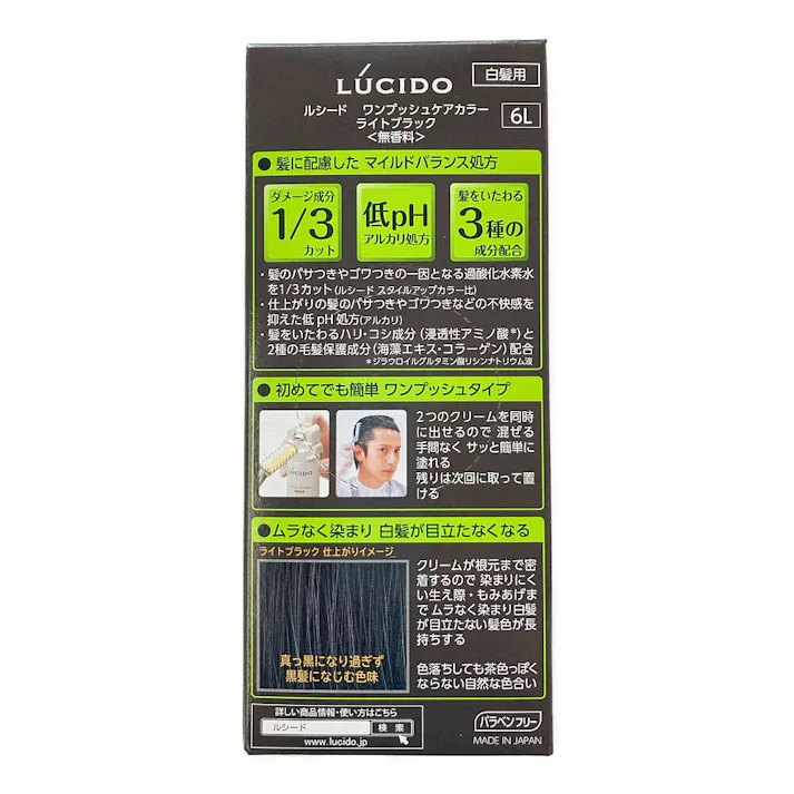 ルシード ワンプッシュケアカラー ライトブラック