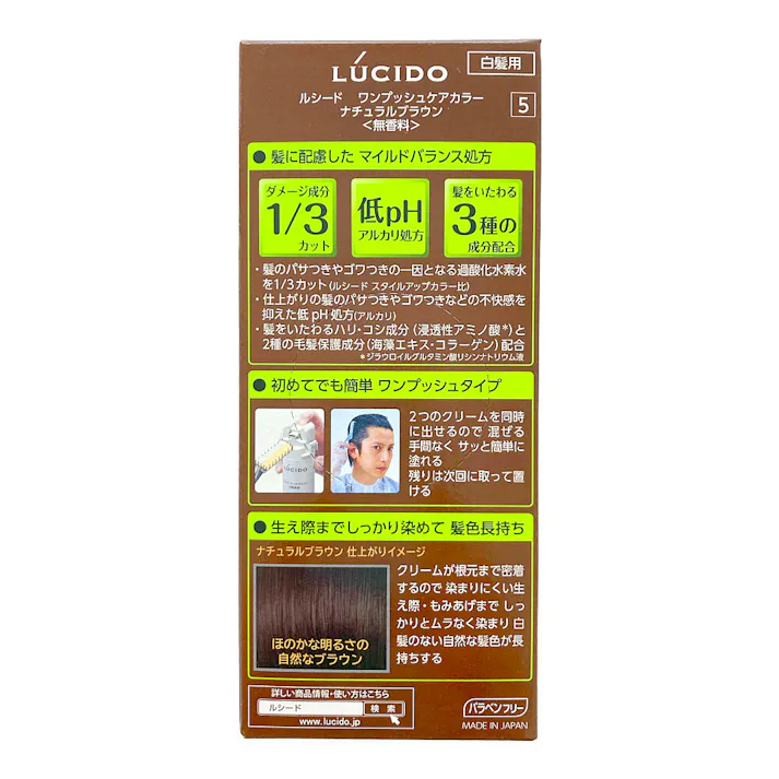 ルシード ワンプッシュケアカラー ナチュラルブラウン