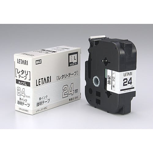 マックス ビーポップミニ用ラミネートテープ 24mm幅 透明×黒文字 8m巻 LM-L524BC ラベルシール マックス ビーポップミニ用ラミネートテープ 24mm幅 透明×黒文字 8m巻 LM-L524BC ラベルシール