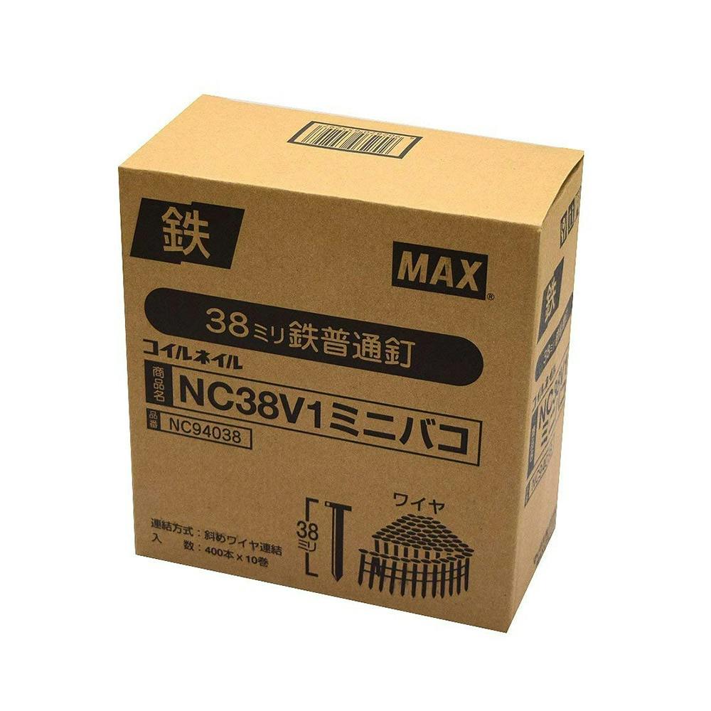 ＭＡＸ ワイヤー連結ななめ釘 ＮＣ38Ｖ1 ミニ箱 10巻 | ねじ・くぎ