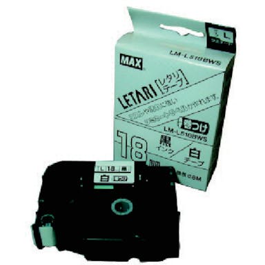 【CAINZ-DASH】マックス ビーポップミニ用巻きつけテープ　１８ｍｍ幅　白×黒文字　８ｍ巻 LM-L518BWS【別送品】