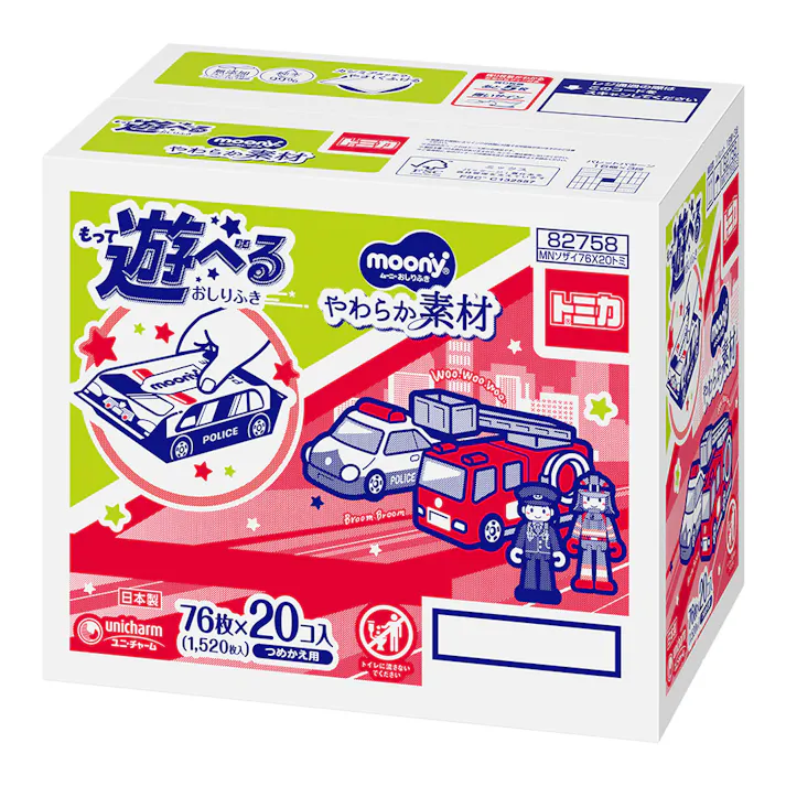 ムーニー おしりふき トミカ 詰替 76枚×20コ入