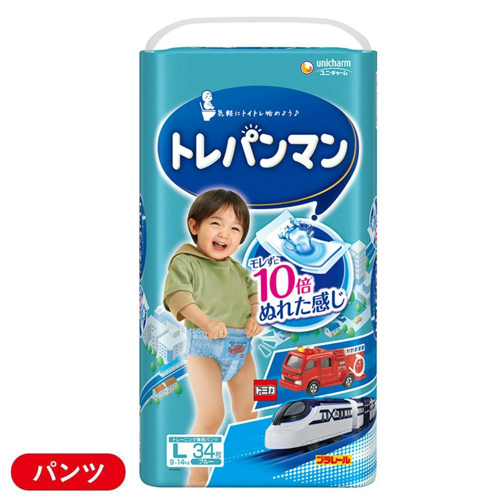 トレパンマン ブルー Lサイズ トイレトレーニング用オムツ 34枚 ムーニー・マミーポコ トレパンマン ブルー Lサイズ トイレトレーニング用オムツ 34枚 ムーニー・マミーポコ