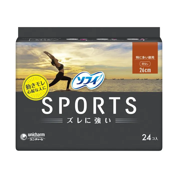 ユニ・チャーム ソフィ SPORTS 260 特に多い昼用 羽なし 24枚