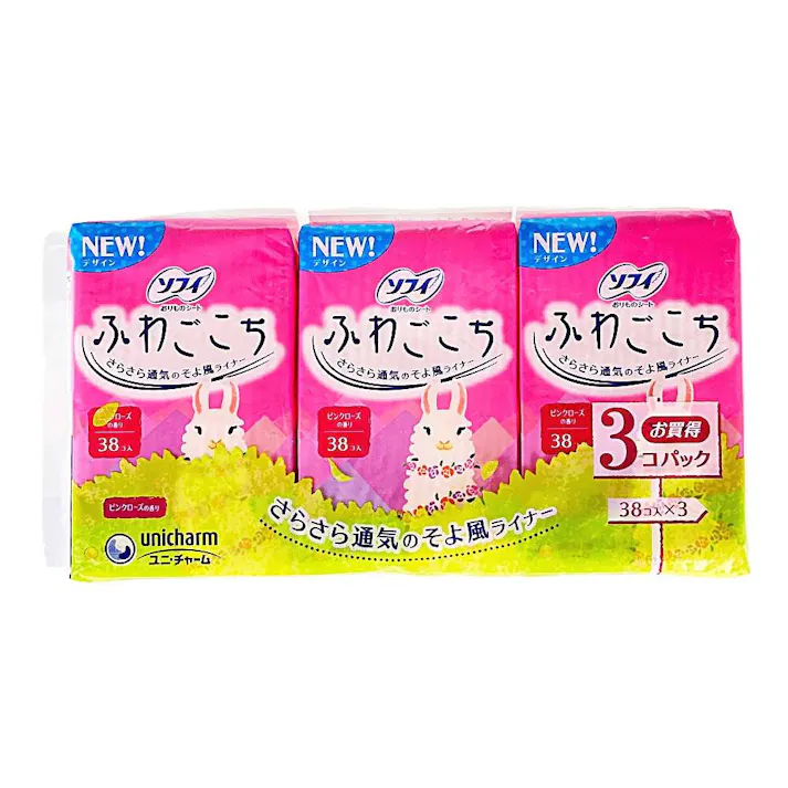 ソフィ ふわごこち ピンクローズ 38枚×3個パック