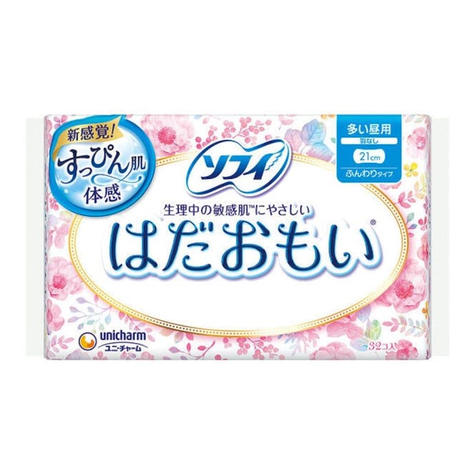 ユニ・チャーム ソフィ はだおもい 多い昼～ふつうの日用 羽なし 32枚