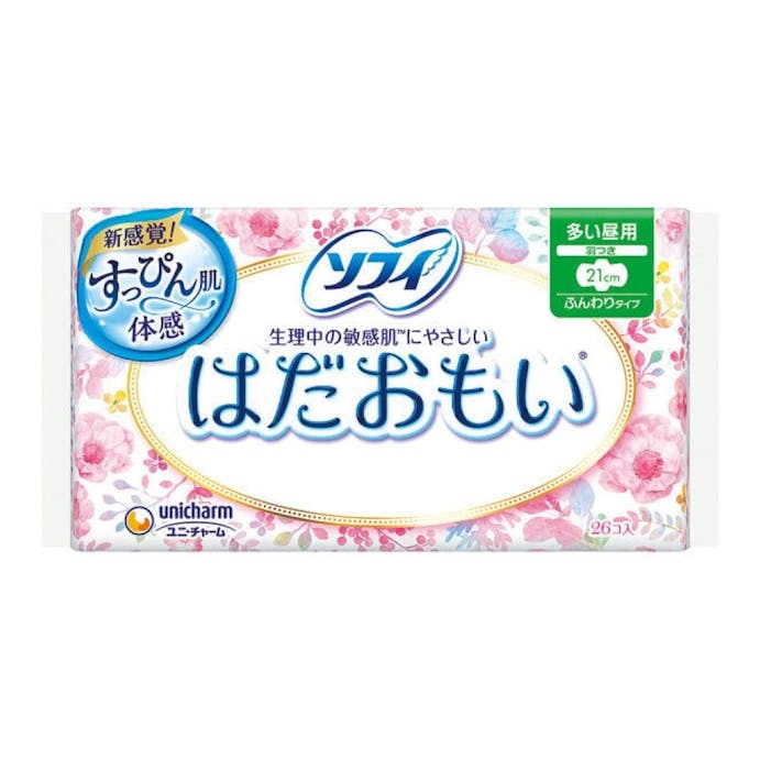 ユニ・チャーム ソフィ はだおもい 多い昼～ふつうの日用 羽つき 26枚