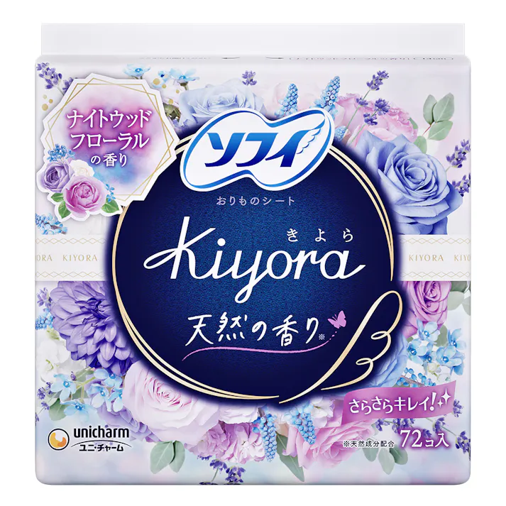 ソフィ Kiyora おりものシート ナイトウッドフローラルの香り 72コ入