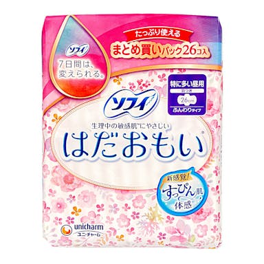 ユニ・チャーム ソフィ はだおもい 特に多い昼用 羽つき 26枚