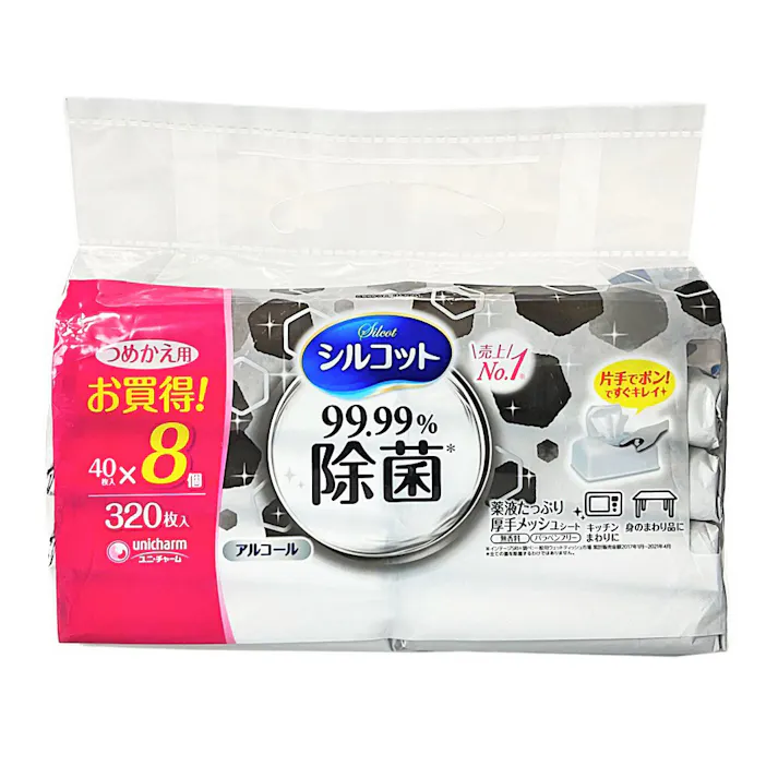 シルコット 99.99%除菌ウェットティッシュ 詰替 40枚×8個