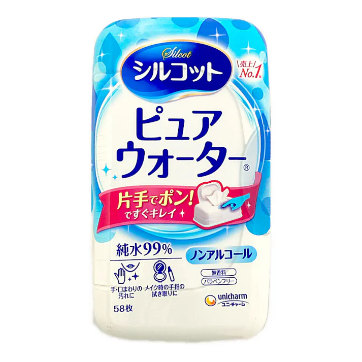 ユニ・チャーム シルコット ピュアウォーター ウェットティッシュ 本体 58枚