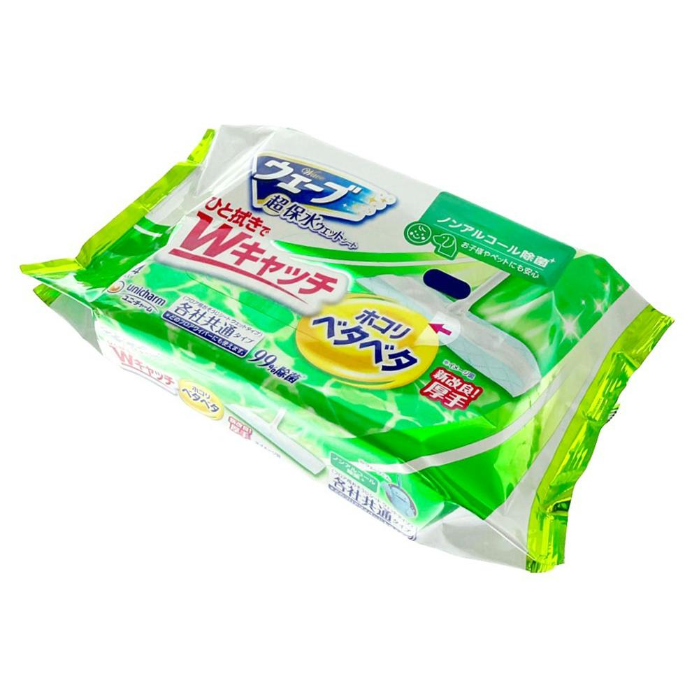 単品19個セット ユニ・チャーム ウェーブフロア用ウェットシート14枚微香タイプ 代引不可