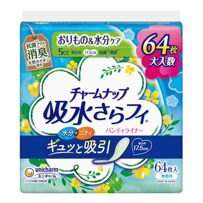 チャームナップ 吸水さらフィ パンティライナー 微量用 消臭タイプ 5cc 64枚