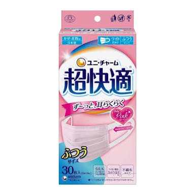 ユニ・チャーム 超快適マスク プリーツタイプ ピンク ふつう 30枚入