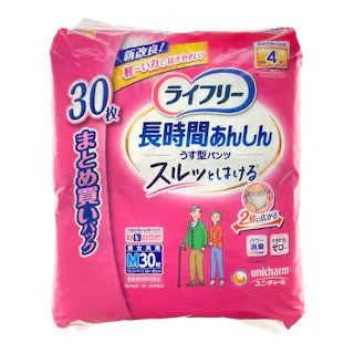 ライフリー 長時間あんしん うす型パンツ M まとめ買いパック 30枚
