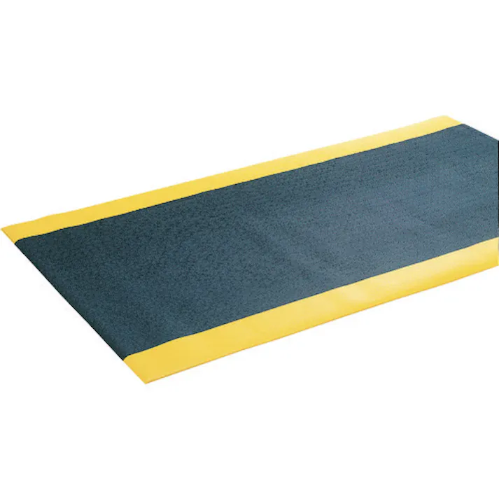 【CAINZ-DASH】山崎産業 疲労軽減マット ケアソフト セーフライン #15 幅910mm×長さ1520mm 黒/黄 F-155-15【別送品】