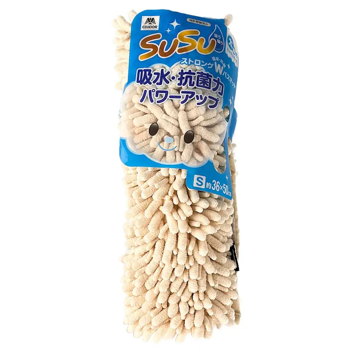 スウスウ抗菌W バスマット 36×50 ペールアプリコット