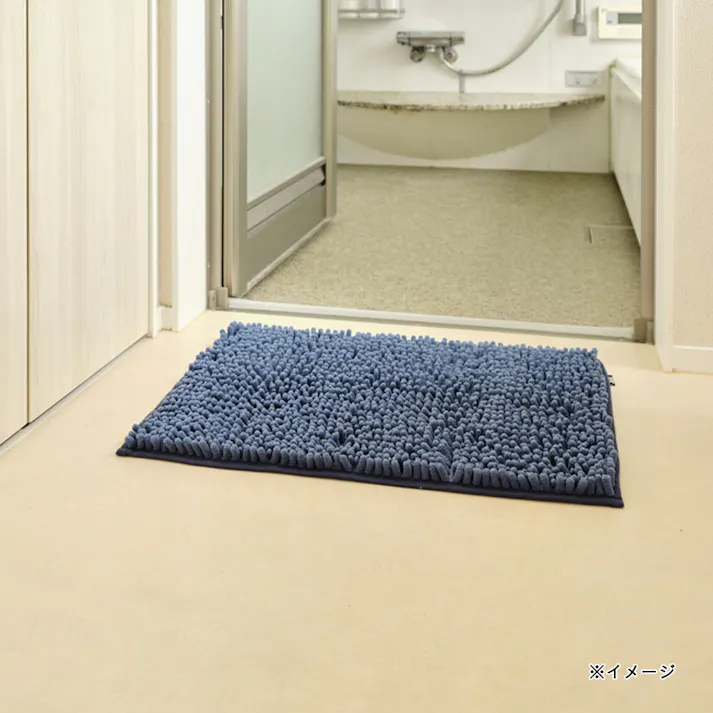 SUSU 抗菌ストロングWバスマットEC ネイビー M 幅60cm 奥行40cm
