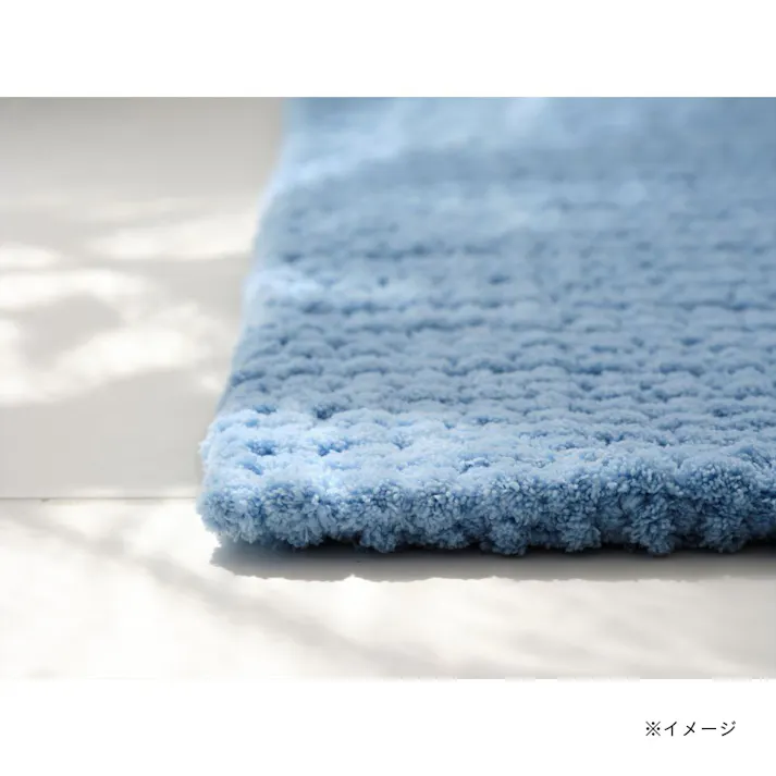 SUSU 抗菌 雲バスマット ミストブルー 40×60cm