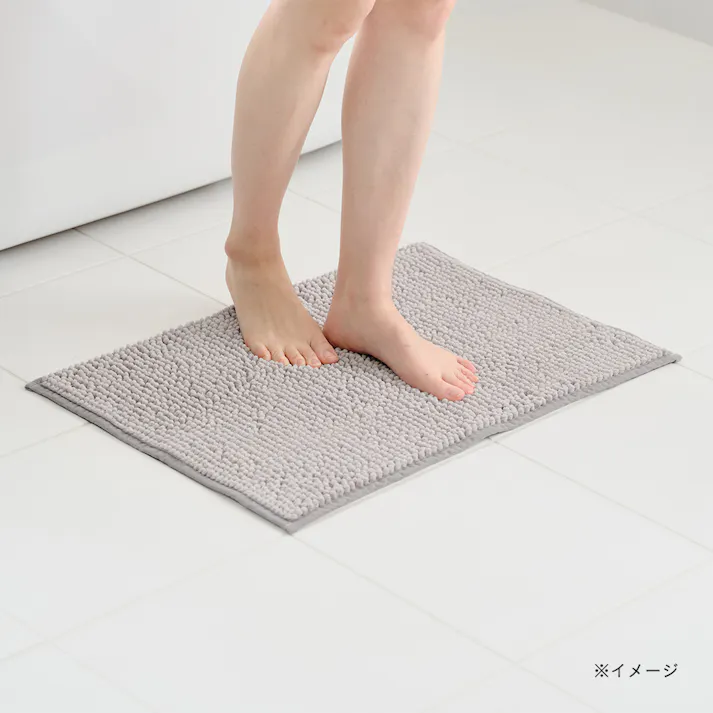 足裏さらさら マイクロファイバーバスマット ソフワ Mサイズ 幅60cm 奥行40cm グレー