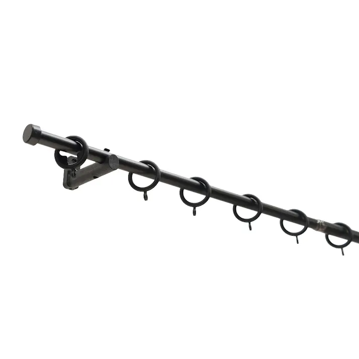 カーテンレール ビストロ シングル マットブラック 2MS 伸縮幅1.2m~2.0m