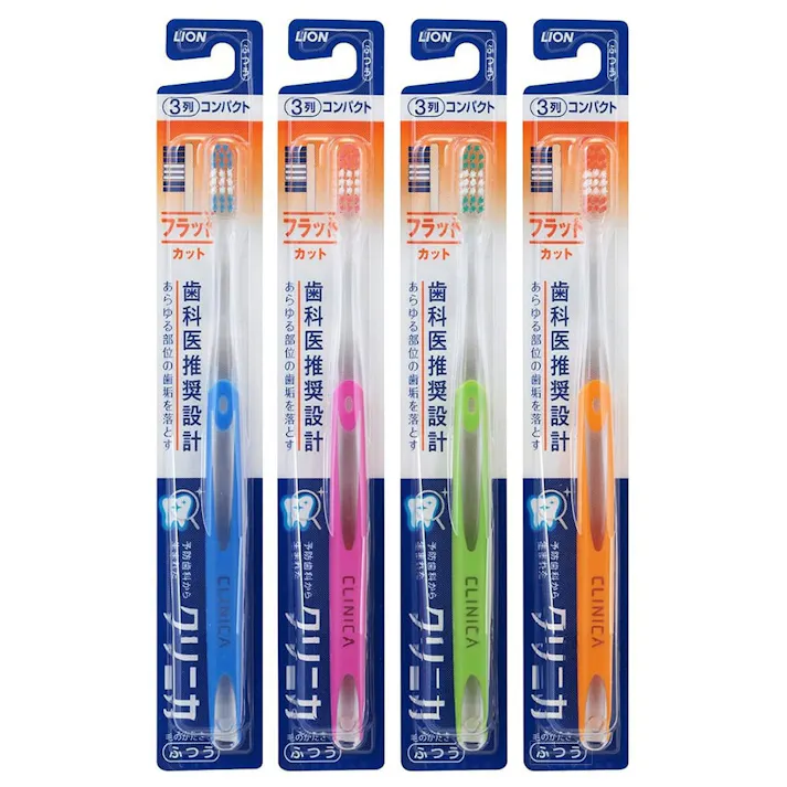 ライオン クリニカハブラシ フラットカット 3列コンパクト ふつう 1本