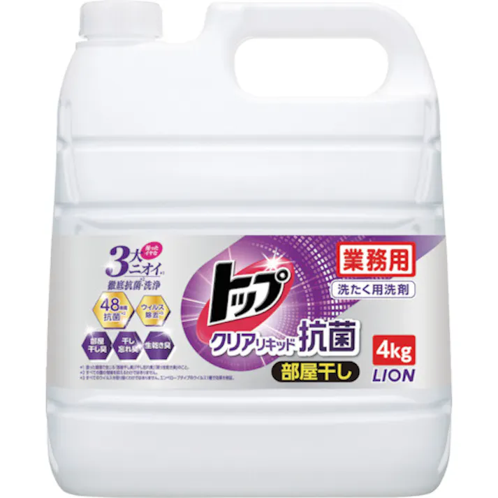 【CAINZ-DASH】ライオンハイジーン トップ クリアリキッド抗菌 4kg HETAG4【別送品】